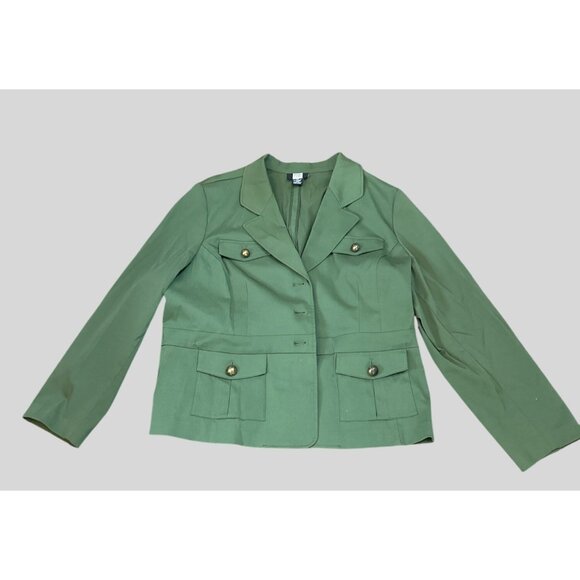 Studio 1940 Olive Green Women's Blazer Jacket With Four Pockets & Button - Picture 11 of 11